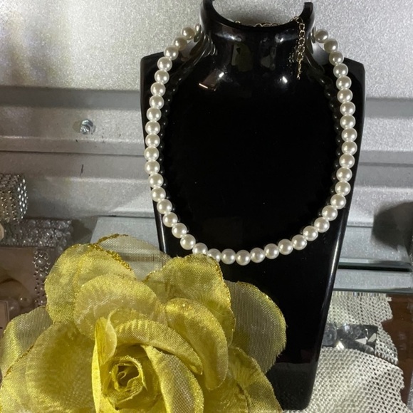 WHITE PEARL CHOKER 8mm - Picture 1 of 5